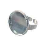 Bague plateau Rond creux Argent 20 mm