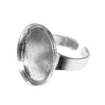 Bague plateau Rond creux Vieil Argent 20 mm