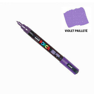 Marqueur PC-3M pailleté pointe conique fine - Violet