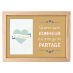 Cadre en bois avec passe-partout Bonheur 27 x 20 x 1,5 cm