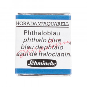 Peinture aquarelle Horadam demi-godet extra-fine - 484 - Bleu phtalo