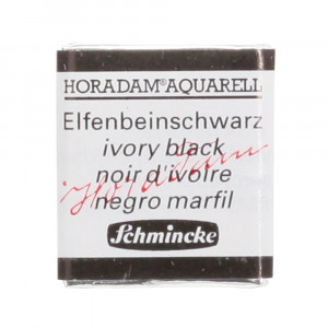 Peinture aquarelle Horadam demi-godet extra-fine - 780 - Noir d'ivoire