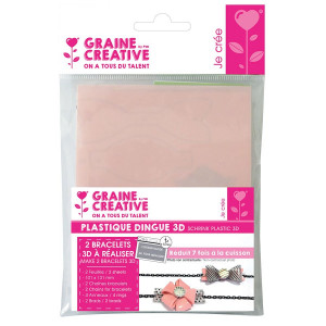 Bracelet plastique dingue - Kit transparent et rose