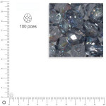 Perles facettées dépolies 4 mm x 100 pces - Bleu gris