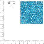Perles de rocailles Rainbow intérieur argenté Ø 2,6 mm x 17 g - Bleu azur