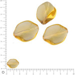 Perles en forme de feuille en verre 20 x 15 mm - Topaze x 6 pces