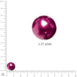 Perles Renaissance - Bordeaux - Ø 12 mm  x 21 pces