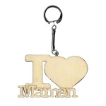 Porte-clés en bois I love Maman