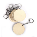 Porte-clefs en bois rond Ø 55 mm - 10 pcs