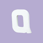 Support à décorer en papier mâché - Petite lettre Q - h. 12 cm