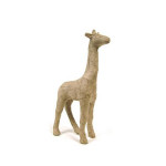 Support à décorer en papier mâché - Mini girafe - h. 15,5 cm