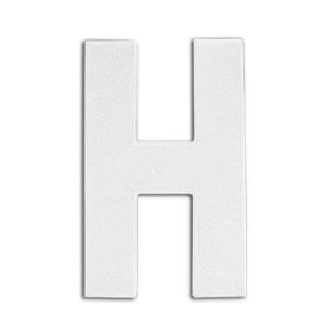 Support à décorer en papier mâché - Lettre H - h. 20.5 cm