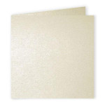 Carte pliée faire part Pollen 210g 135 x 135mm par 25 - Ivoire Irisé