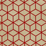Papier Lokta Imprimé 50 x 75 cm Lin motif Bain-douches rouge