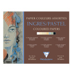 Bloc de papier Ingres teintes assorties 130 g/m² - 30 x 40 cm