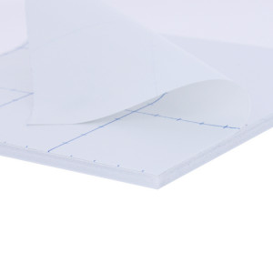 Carton mousse 5 mm 1 face adhésive + 1 face aluminium laqué blanc - 70 x 100 cm