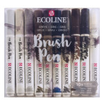 Feutre pinceau Ecoline Brush Pen Set 9 gris + 1 blender