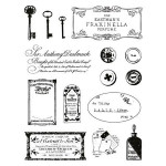 Tampon Clear - Set de 15 tampons - Vintage - 7,8 x 3,8 cm